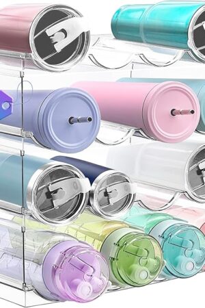 4 Pack Water Bottle Holder Organizer Large Compartment Plastic Water Bottle