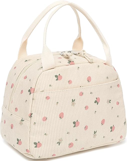 BTOOP Lunch Box for Women Kids Girls Insulated Lunch Bag Cute Corduroy Lunchbox Adults Small Lunch Tote Bags Reusable Cooler for Work Office School Picnic Travel