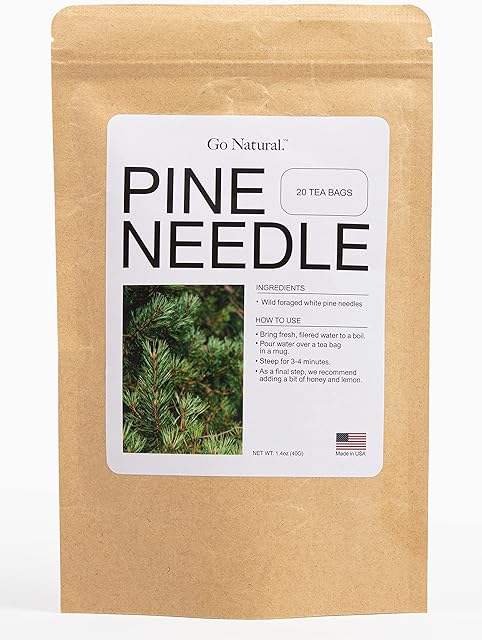 Wild-Foraged Pine Needle Tea, 20 Count Pack, USA Northern White Pines | High in antioxidants | Natural suramin | Protects against infection | Strengthens immunity