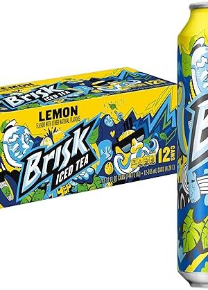 Brisk Lemon Iced Tea, 12 Fl Oz Cans (Pack of 12)