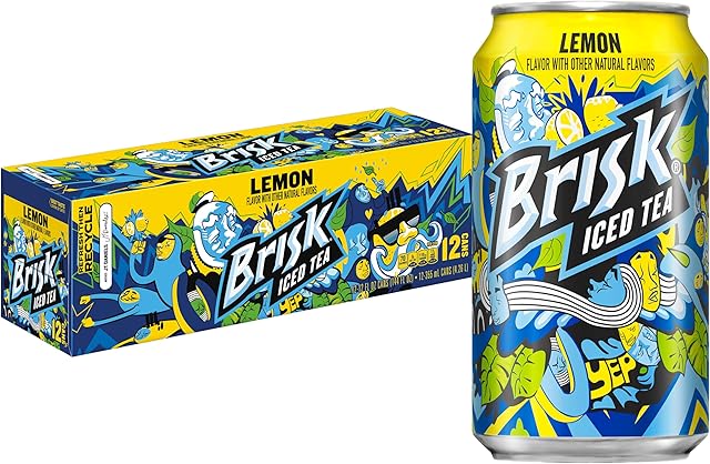 Brisk Lemon Iced Tea, 12 Fl Oz Cans (Pack of 12)