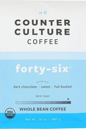 COUNTER CULTURE COFFEE Organic Forty Six Blend Whole Bean Coffee, 24 OZ