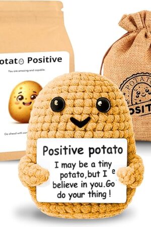 The Positive potato crochet whit a box for friend and family an boyfriend positive