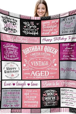 Birthday Gifts for Women Girls Her Friendship, Gifts for Women Birthday Unique, Womens Birthday Gift Ideas for Mom Friend Sister, Happy Birthday Gifts for Woman, Best Female Bday Throw Blanket 60"X50"