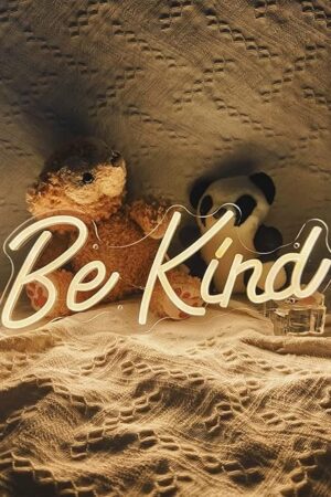 Be Kind Neon Sign, Dimmable LED Neon Light Signs for Wall Decor, USB Powered LED Sign for Bedroom, Office, Beauty Bar,Shop Decoration, Neon Signs Gift for Teen girls 14.6x5.7 Inch Warm white