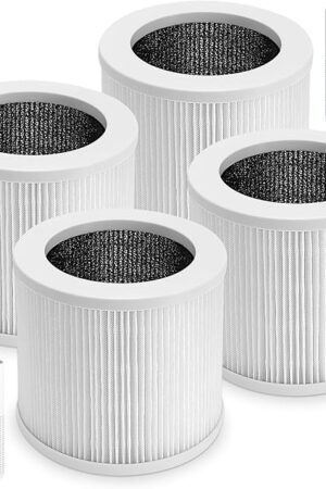 4-Pack A1 A1W Replacement Filter Compatible with VEWIOR HQSC-50,HQKJ-80,AMEIFU AP01W,KOIOS HQKJ-50,3-in-1 H-13 True HE-PA Filter