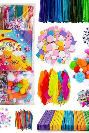 The RAINFLOW Arts & Crafts Supplies - Craft Kit,Supplies & Materials Set for School,Classroom,Family, Party, DIY, Art Creation, Holiday Decoration