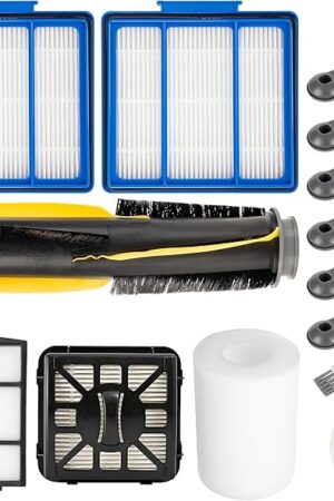 BlueStars Accessories Kit for Shark IQ AV1010AE R101AE RV1001AE AV911S AV993 RV1000 UR1000SR Robot Vacuum Cleaner - 1 main brush 6 side brushes 4 Filter Kit 1 Pre-Motor Foam + Cleaning Tool