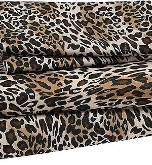 Beatrice Home Fashions Zara Leopard Microfiber Sheet Set Queen