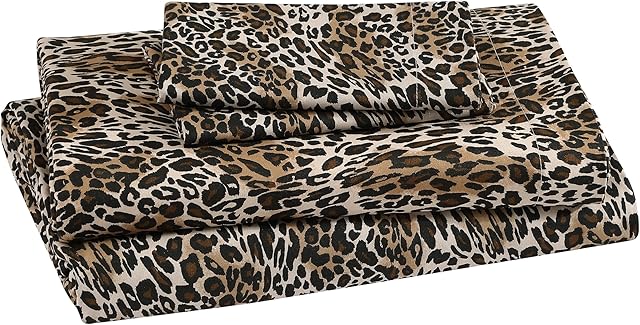 Beatrice Home Fashions Zara Leopard Microfiber Sheet Set Queen