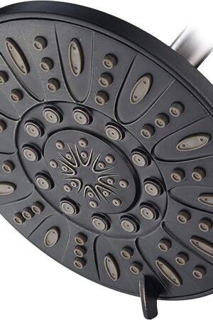 AquaDance OIL RUBBED BRONZE High Pressure 6-Setting 7" Rain Shower Head – Angle Adjustable, Anti-Clog Showerhead Jets, Tool-Free Installation - USA Standard Certified - U.S. Brand