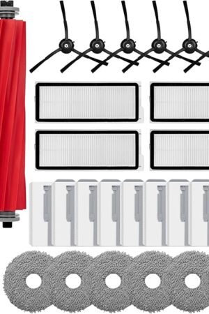 28 Pack Accessories Compatible with Roborock Qrevo S/Qrevo Pro/Qrevo Plus/Qrevo-Maxv Vacuum Robot,Parts Include:Main Brush,Side Brush,Hepa Filter,Mop Cloth,Dust Bag,Cleaning Brush&Screwdrive