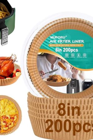 4 qt Air Fryer Liners, Ninja Foodi Liners, 200Pcs Air Fryer Liners Disposable 5qt 8 Inch Round, Circle Liners for Ninja AF101 AF150 XL AF161