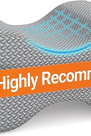 BlissTrends Memory Foam Knee Pillow, Knee Pillow for Side Sleepers, Leg Pillows for Sleeping Blood Circulation, Elevation Pillow for Spine Aligning, Sciatica, Back, Hip, Knee, Ankle Pain, Grey