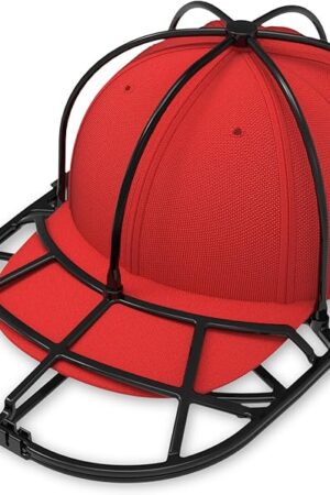 XQXA Hat Washer Cage for Baseball Caps - Hat Cleaner for Washing Machine & Dishwasher, Fits Adult & Kids Caps - Baseball Cap Washing Cage-Black