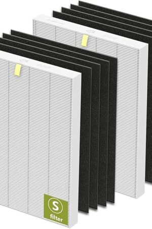 C545 Replacement Filter S Compatible with Winix C545 Air Purifier, Replaces Parts 1712-0096-00 and 2522-0058-00, 2 Pack H13 True HEPA Filter + 8 Activated Carbon Filters