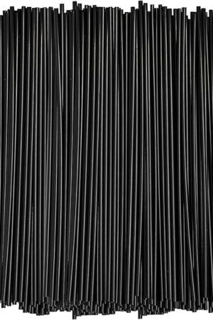 Comfy Package [7 Inch - 1000 Count] Black Coffee Drink Stirrers & Cocktail Straws - Disposable Plastic Sip Stir Sticks for Hot & Cold Beverages