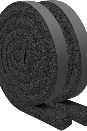 Yotache Air Conditioner Window Seal Kit - 1"x1" High Resilience Foam Weather Stripping Insulation Strip for AC, Noise Reducing, Air Leak Proof, No Glue, 13Ft Long (6.5Ft x 2 Rolls, Black)