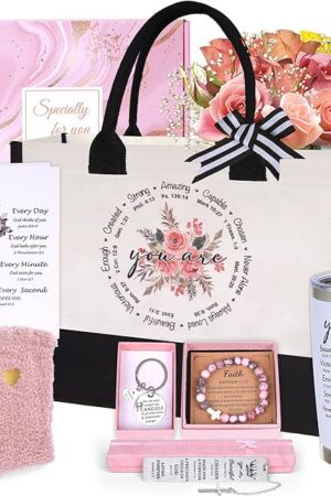 Christian Gifts for Women Faith, Inspirational Religious Gifts for Women, Catholic Spiritual Gifts, Faith Based Gift Baskets, Baptism Mothers Day Birthday Gift Set for Mom Sister Friend Wife