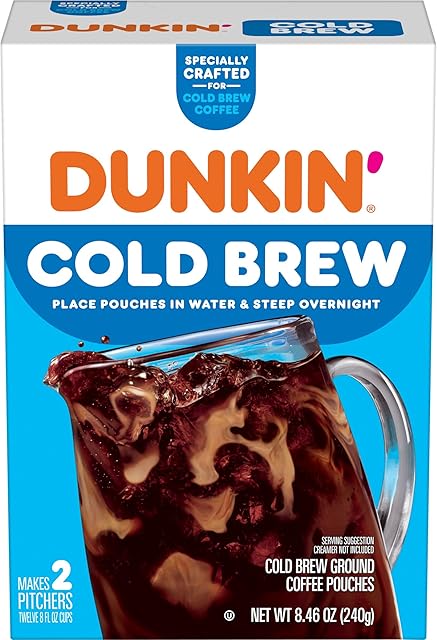 Dunkin' Cold Brew Ground Coffee Packs, 8.46 Ounce (Pack of 1)