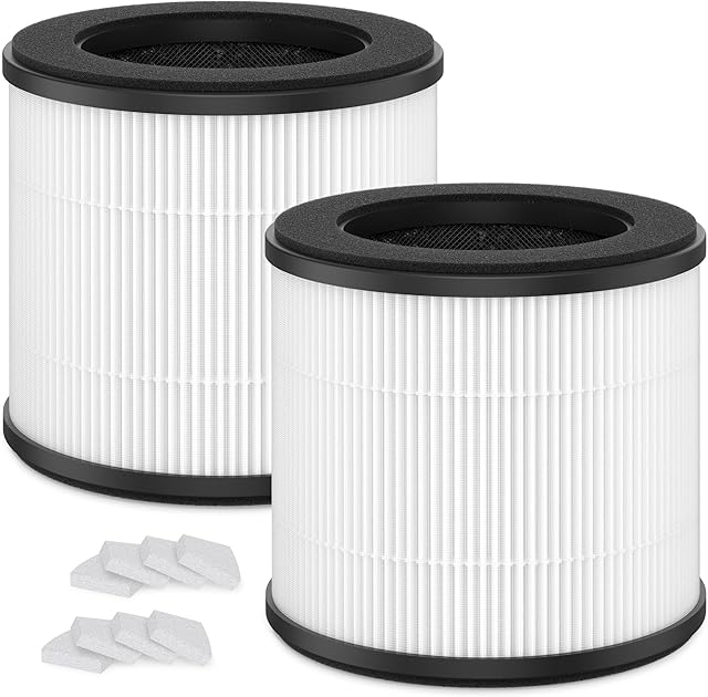 AC300 Replacement Filter Compatible with Purivortex AC300 Air Purifier, 3-in-1 H13 True HEPA Filter, 2 Pack