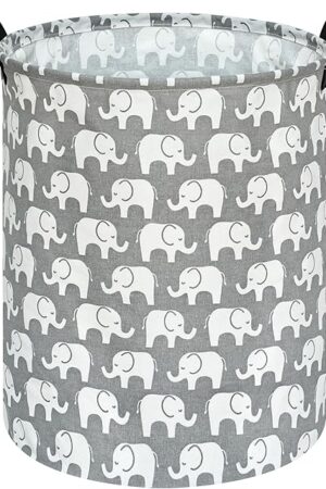 Baby Laundry Basket Kids Elephant Pattern Hamper,Large Storage Box Toy Waterproof Storage Organizer Nursery Bin Clothes,Room Decor