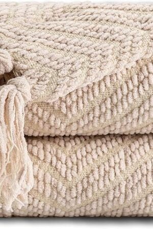 BATTILO HOME Warm Decorative Knitted Throw Blanket
