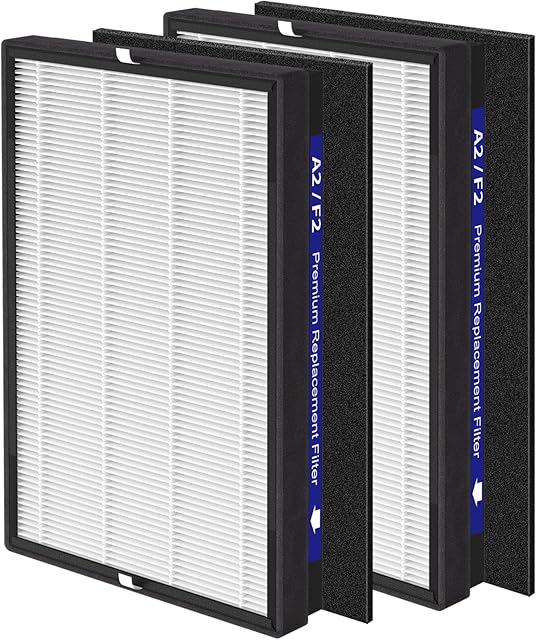 2 Pack A2 F2 True HEPA Replacement Filter Compatible with 3M Filtrete Room Purifier Models FAP-C02-A2, FAP-C03-A2, FAP-T03-A2, FAP-C02WA-G2, FAP-C03BA-G2, FAP-T03BA-G2, FAP-SC02N, Part # 1150101