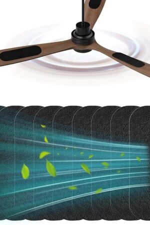 9 Pack Ceiling Fan Filters for Blades | Activated Coconut Shell Carbon Air Filter | EasyโStick, Unscented & UniversalโFit | for Home & Office Air Maintenance