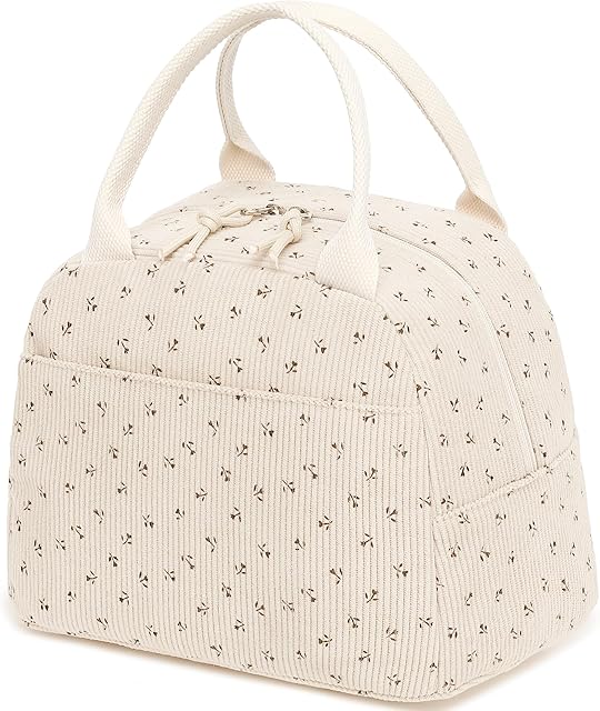Bluboon Lunch Bag for Women Men Cute Corduroy Lunch Tote Bags Reusable Insulated Lunch Box Large Capacity Reusable Insulated Cooler for Work Picnic or Trave