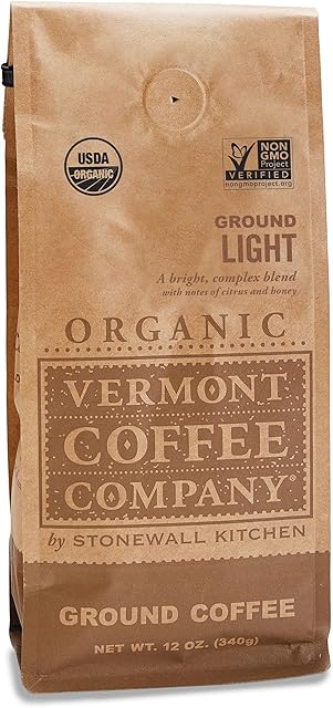 Vermont Coffee Company, Organic Light Roast Ground Coffee, 12oz., Made in the USA