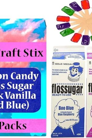 Cotton Candy Floss Sugar -2pk Cotton Candy Floss Sugar (Pink Vanilla and Blue) Brand Name, 2 Pack