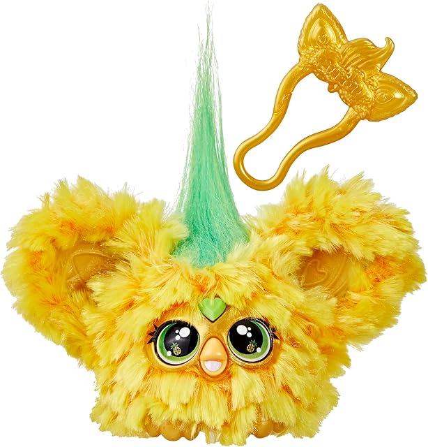 The Furby Furblets Hoo-Lah Pineapple Mini Friend, 45+ Sounds & Music, Speaks Only Furbish, Electronic Plush Toys, Yellow & Green, Back to School Gifts, Ages 6+