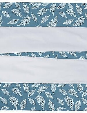 Encasa XO Ironing Mat/Pad (Large 48"x28") with 3mm Padding & Silicone Iron Rest for Steam Pressing on Tabletop or Bed - Heat Resistant, Portable, Quilting & Travel Blanket - Big Leaves Blue