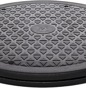 10 Inch Lazy Susan Turntable Organizer, Non Skid Large Lazy Susan Turntable for Cabinet, Computer or Laptop, Plastic Turn Table, Black, 1 PC - by RamPro