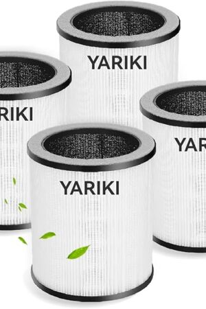 4 Pack YARIKI P60 Air Purifier Replacement Filters,Compatible with TPLMB/YARIKI P60 and Vhoiu KJ50 Air Purifier,3-in-1 Filtration System,P60-RF