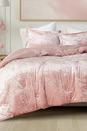 Comfort Spaces Juliette Luxe Comforter Set Velvet Lush Cozy Velvet Bedding Sets