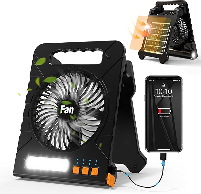 Solar Powered Portable Table Fan