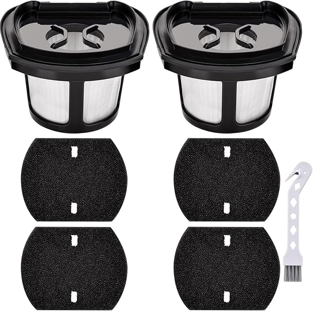 Artraise Filter Replacement for Bissell Pet Hair Eraser Filter Hand Vacuum Model 2284W 2390 2389 2390A, 23903, Compare to Parts # 1614212 1614203 1614204, 2 Mesh Filters 4 Foam Filters 1 Cleaning Tool