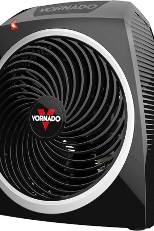 Vornado VH5 Personal Vortex Space Heater, 2 Heat Settings, Cool-Touch Exterior, Tip-Over Protection, Quiet Operation, Compact Design, Heater for Desktop, Office, and Personal Heating, Black
