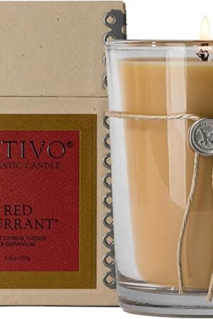 Votivo Red Currant 6.8 oz Aromatic Candle | Soy Wax Blend | Luxury Glass Jar Scented Candle & Box | Candles for Home Scented | Long Burning & Highly Scented
