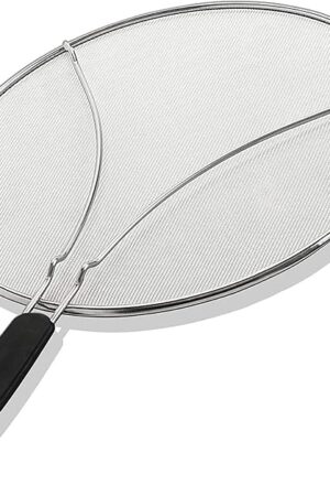 BergKoch Splatter Screen for Frying Pan - 13 Inch Stainless Steel Grease Splatter Guard - Cover Oil Splash when Sizzling Bacon, Cooking Fried Chicken or Popcorn