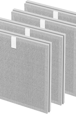 4 Pack 3-in-1 HEPA Replacement Filter Compatible with Pure Enrichment PureZone Air Purifier Part No. PEAIRPLG