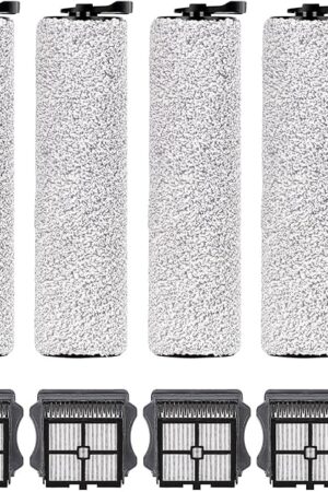 Brush Rollers and Filters Replacement for Tineco iFloor 3 and iFloor One S3 Cordless Wet Dry Vacuum Cleaner,Accessories Kit inclue 4 HEPA Filters & 4 Brush Rollers