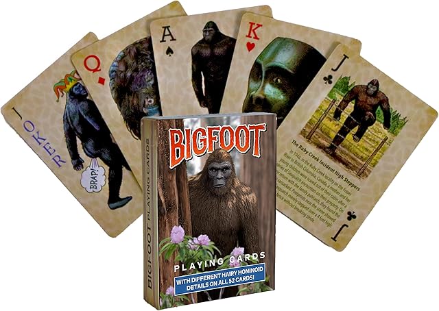 The Paradise Cay Publications, Inc. Squatch METALWORKS Bigfoot Playing Cards - Standard 52 Card Deck - Unique and Fun Playing Cards with Illustrations and Facts - Perfect for Sasquatch Enthusiasts