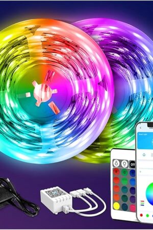 DAYBETTER LED Strip Lights 130ft Lights Strip for Bedroom, Desk, Indoor Room Bedroom Brithday Gifts RGB Decor with Remote and 24V Power Supply