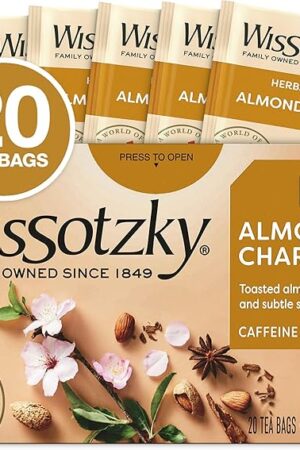 Wissotzky Almond Charm Herbal Tea Bags, 20 Tea Bags | Caffeine Free | “AKA Chemdat Hashaked? | Delicious Aroma