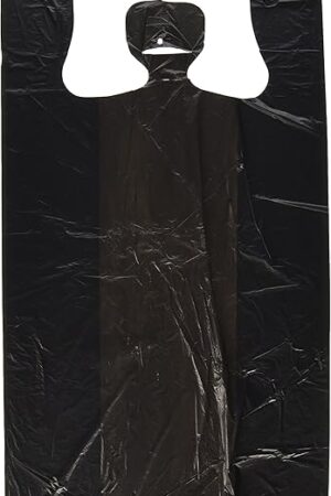 Black Plastic Shopping Bags 6x4x15