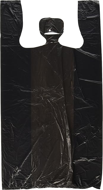Black Plastic Shopping Bags 6x4x15