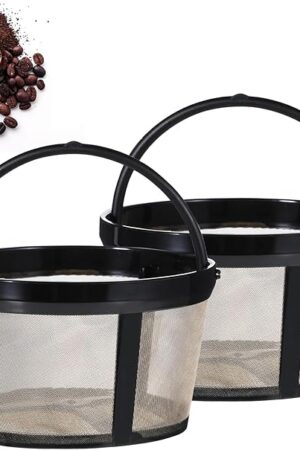 2Pcs Reusable Coffee Filters, 4-5 Cup Nylon Mesh Coffee Filter Basket, Coffee Pot Filters Compatible with Mr. Coffee Makers and Brewers